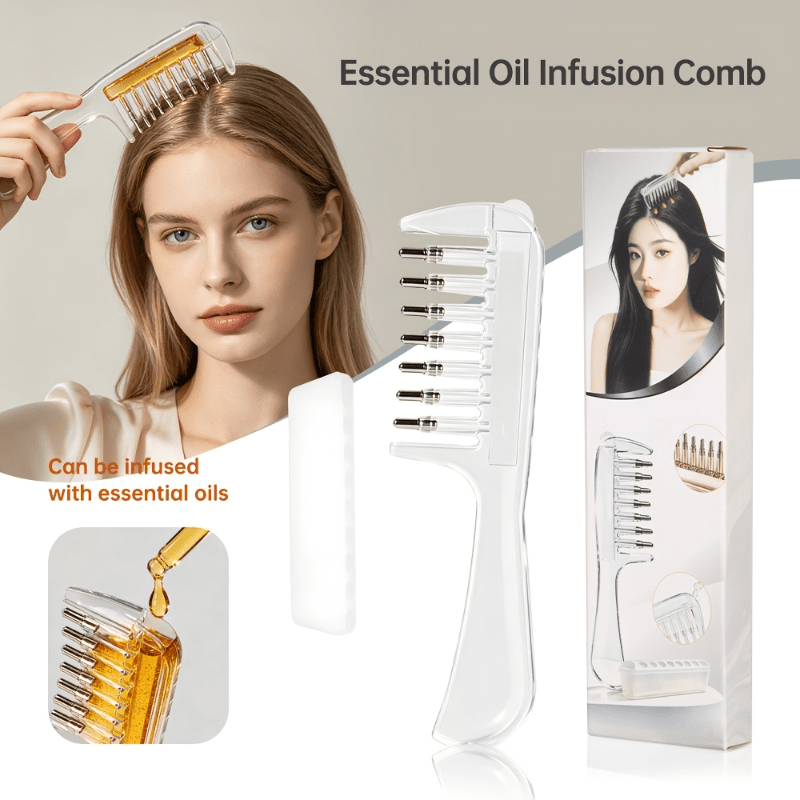 Hair Care Products - หวีใสสำหรับน้ำมันหอมระเหย หวีสำหรับทาเซรั่มบำรุงหนังศีรษะ ใช้ซ้ำได้ แปรงสำหรับนวดและจ่ายน้ำมันเพื่อกระตุ้นการเจริญเติบโตของเส้นผม