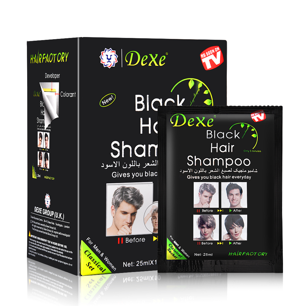 Hair Care Organic - 250ML สีดําแชมพูสําหรับผู้ชายผู้หญิง 5 นาที Fast กลายเป็นสีดําย้อมผม
