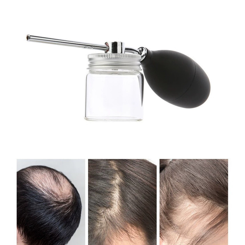 Hair Care Products - ขวดสเปรย์แป้งสำหรับช่างตัดผมแบบเติมได้ แปรงปัดเส้นใยเพิ่มวอลลุ่มผม แปรงปัดแป้งทัลค์ อุปกรณ์เสริมสำหรับร้านทำผม