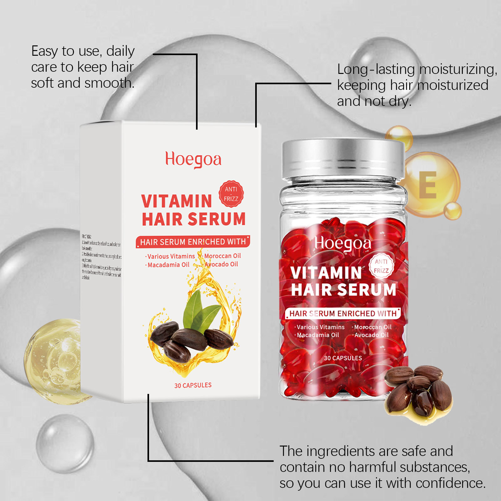 Hair Care Lotion - วิตามินเซรั่มบํารุงเส้นผมแคปซูลเพิ่ม Regrowth Oil-Control ป้องกันผมร่วงหนามากขึ้นนวดหนังศีรษะ Hair Growth